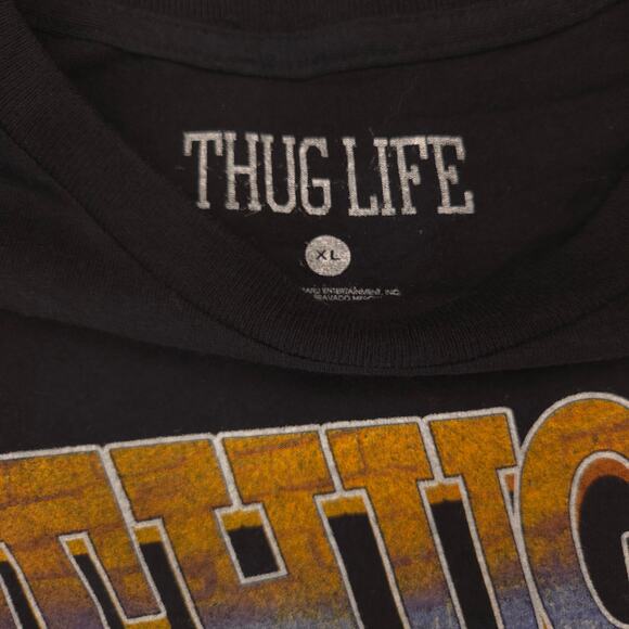 2Pac Tupac Thug Life Rap Short Sleeve T Shirt Mens Size Extra Large XL Black - Picture 3 of 9